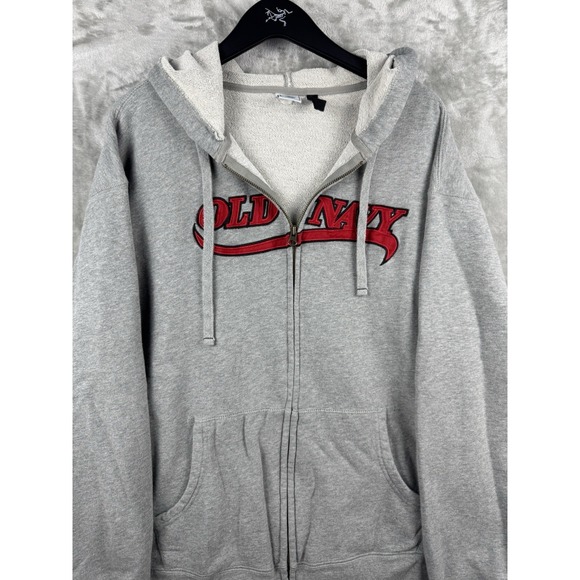 Vintage Other - Vintage Old Navy Fleece Zip Up Hoodie Embroidered Logo Mens XL Y2K Skater